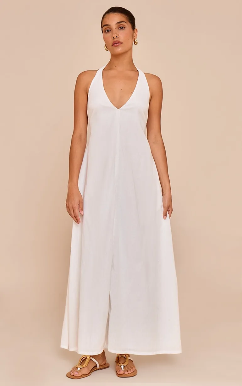 maxi white flowy dress Plus Size Floral Tie Dye Cowl Neck Maxi Dress main image 0