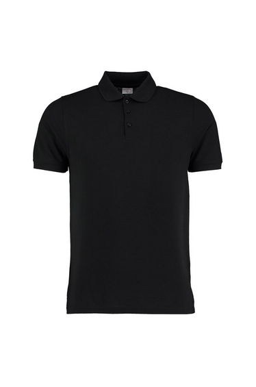 Kustom Kit Mens Klassic Pique Heavy Slim Polo Shirt - Black