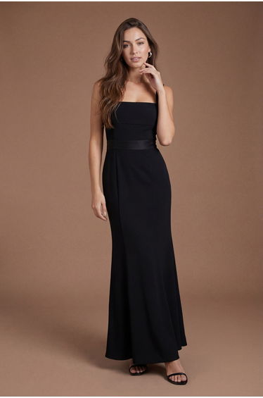 Strappy Satin Bridesmaid Dress With Tie Back Detail