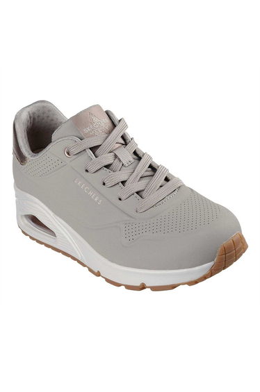 Skechers Womens/Ladies Uno Stand On Air Wedge Trainers - Taupe Beige/Metallic Gold