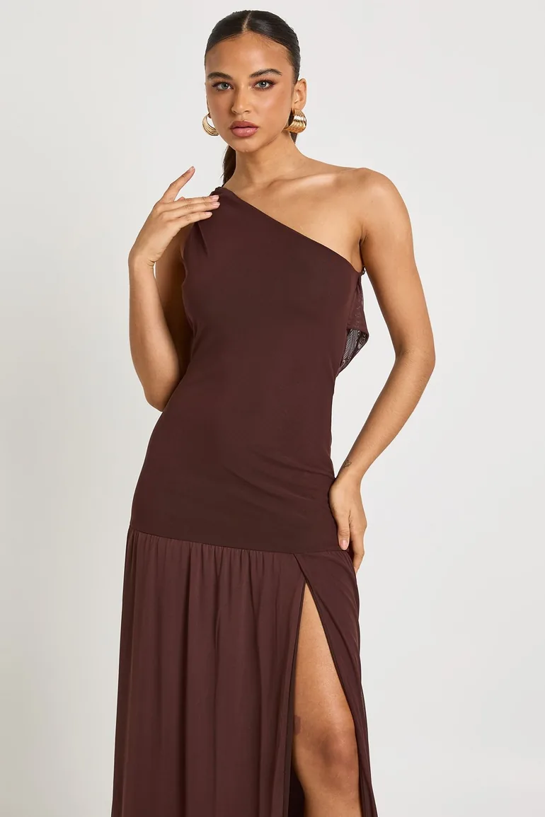 say yes to the dress fairy wings Elan Faux Suede Sleeveless Collared Dress SU50312 Chocolate CHOCOLAT / S main image 0