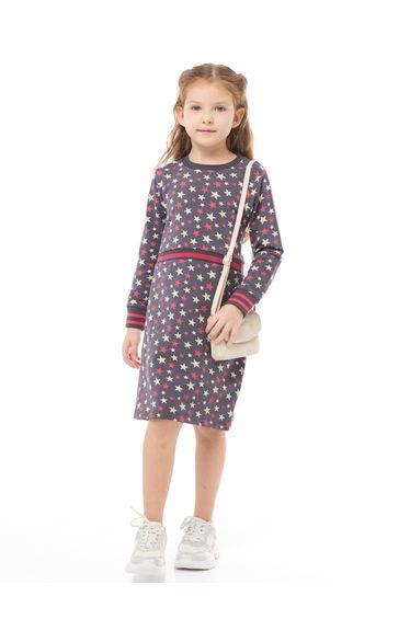 Girls Star Print A-Line Casual Dress