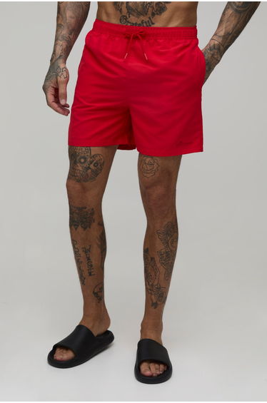 Tall Short Length BM Autograph Swim Short - red