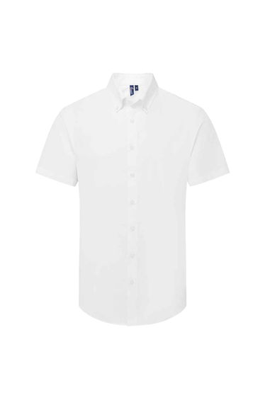 Premier Mens Supreme Oxford Short-Sleeved Formal Shirt - White