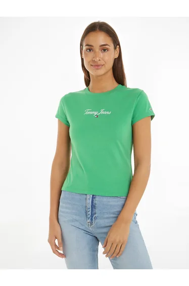 تيشيرت لون أخضر بطبعة شعار