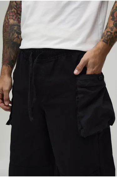 بنطلون بوهو مان أسود بقصة عريضة