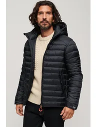 Fuji Sport Quilted Padded Jacket with Embroidered Logo and Hood