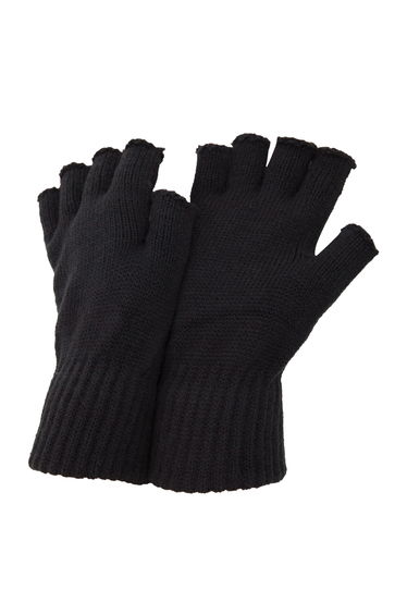 FLOSO Mens Fingerless Winter Gloves - Dark Grey