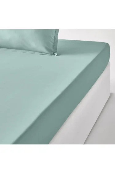 شرشف سرير قطن سادة بحواف مطاطية