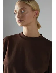 Deep-Brown Pullover Long Sleeve-Top - 3