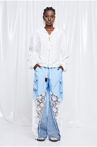 Frediano Deconstruct Lace Fringe Jeans