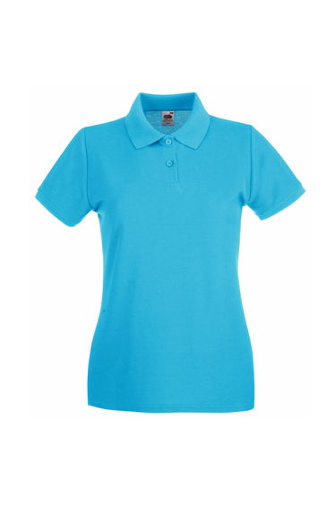 Fruit Of The Loom Ladies Lady-Fit Premium Short Sleeve Polo Shirt - Azure Blue
