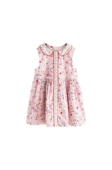 Cath Kidston Girls Hearts & Flowers Collared Dress - Pink