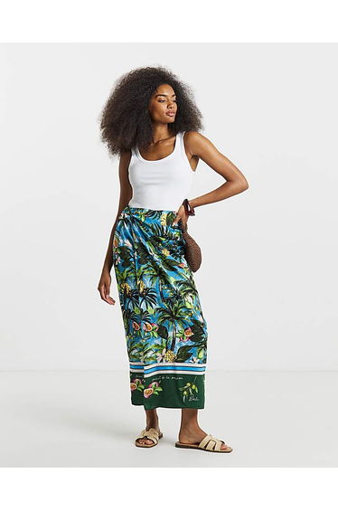 Tie Knot Detail Midaxi Wrap Skirt