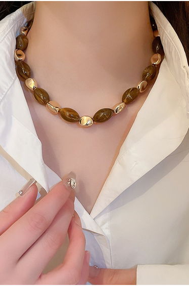 Geometric Bead Accent Necklace