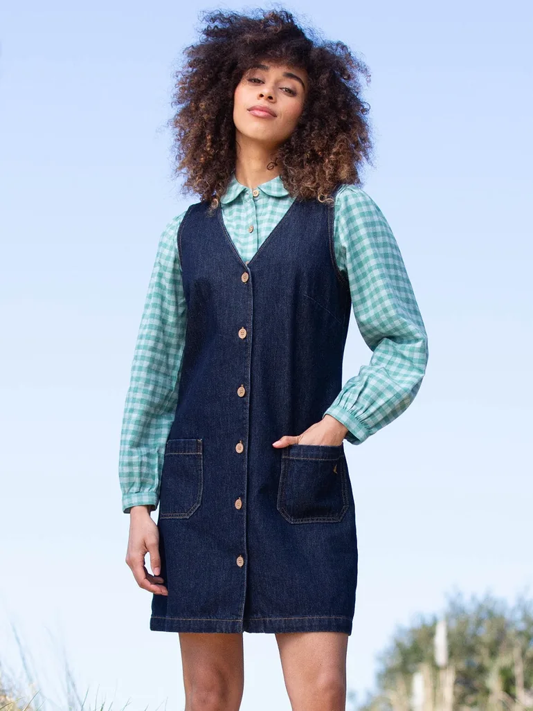 Purewell denim pinafore dress