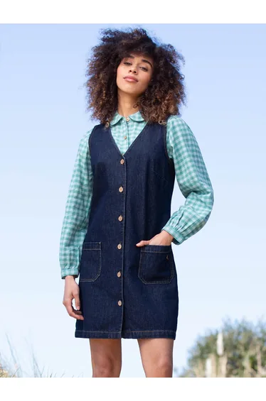 Purewell denim pinafore dress