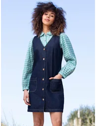 Purewell denim pinafore dress
