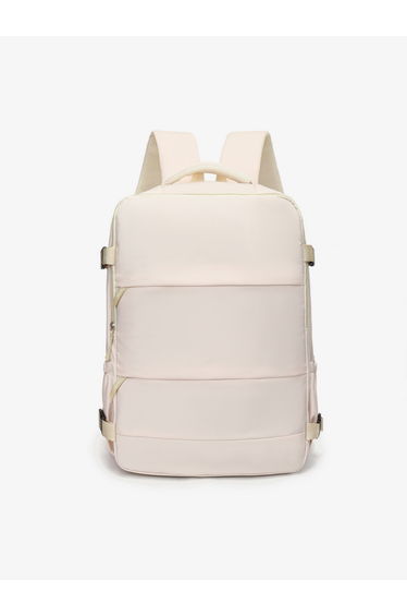 White Zip Closure Backpack