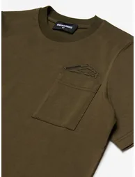 تيشيرت أطفال بجيوب لون أخضر - 2