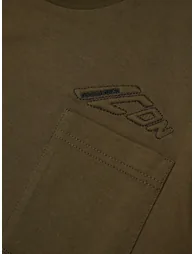 تيشيرت أطفال بجيوب لون أخضر - 3