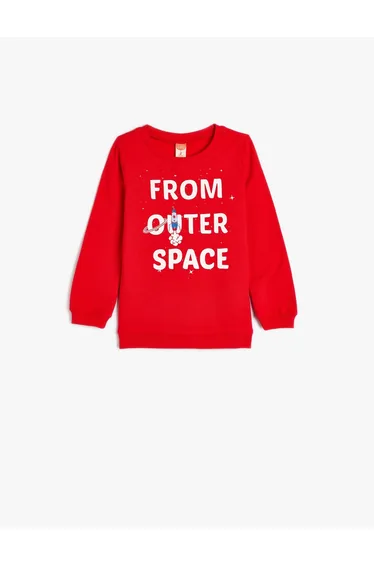 سويتشيرت كوتون أحمر