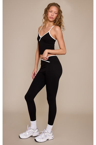Black Sculpt Contrast Gym Vest