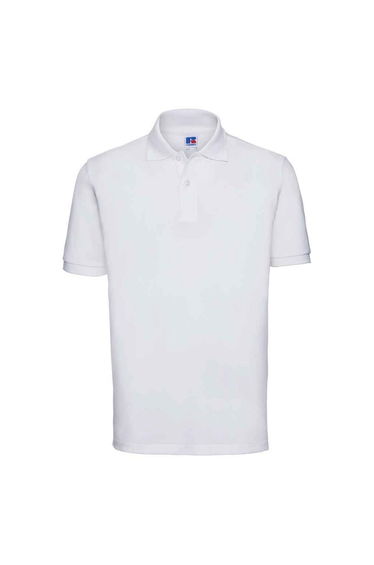 Russell Mens Classic Cotton Pique Polo Shirt - White