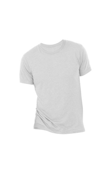 Canvas Mens Triblend Crew Neck Plain Short Sleeve T-Shirt - White Fleck Triblend