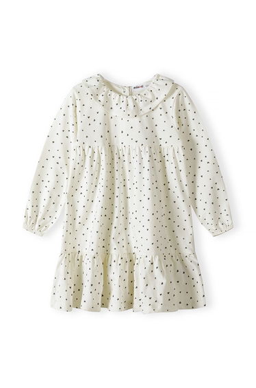 Girls Heart Print Tiered Dress