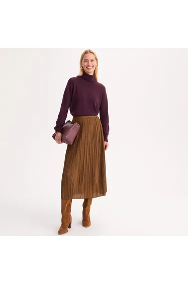 Pleated Midi Skirt
