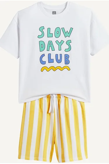Slogan Cotton Short Pyjamas