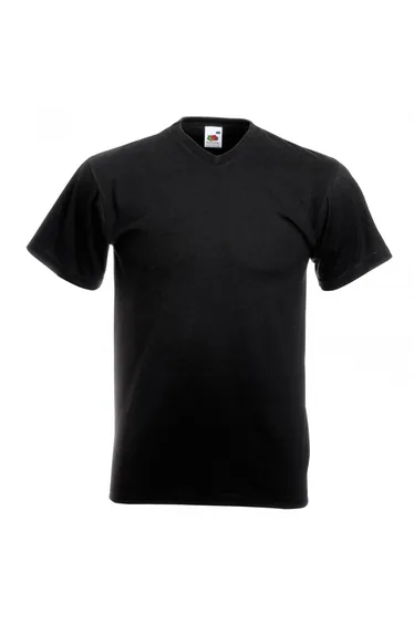 Fruit Of The Loom Mens Valueweight V-Neck, Short Sleeve T-Shirt - Black