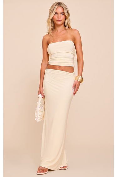 Petite Stone Twist Detail Maxi Skirt