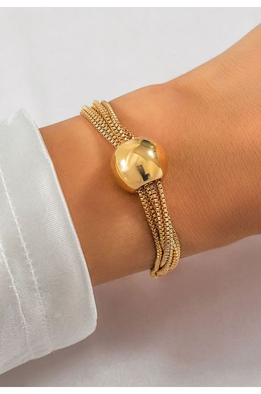 Multi-Layered Chain Bracelet in Gold