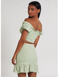 Frill Detail Milkmaid Top - 3