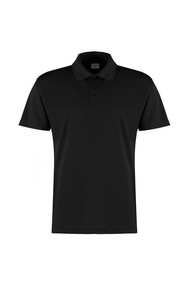 Kustom Kit Mens Micro Mesh Short-Sleeved Polo Shirt - Black
