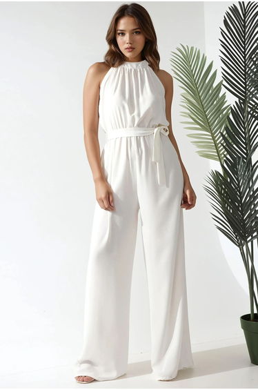Wide Leg Halter Neck Jumpsuit