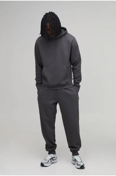 Tall Boxy Hooded Tracksuit - charcoal