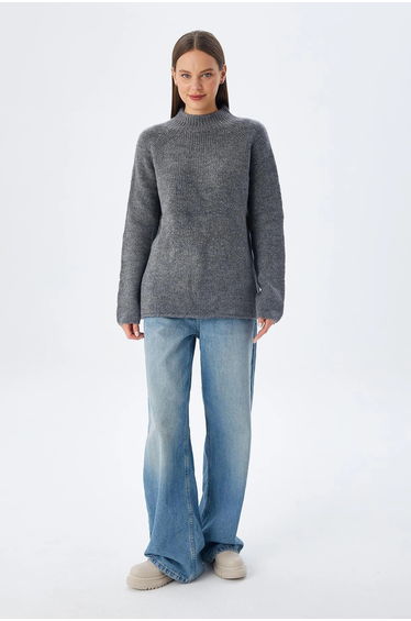 Mixray Thick Knit Half Turtleneck Sweater
