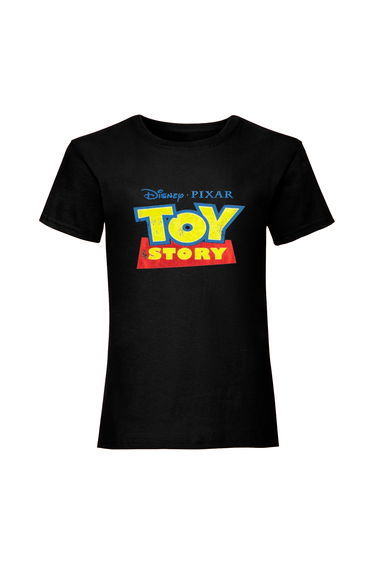 Toy Story Womens/Ladies Distressed Logo Boyfriend T-Shirt - Black