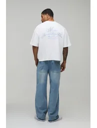 Boat Hire Embroidered Oversized Interlock T-shirt - white - 2