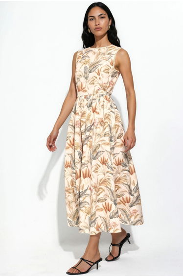 Cotton Dress with Lace Detail