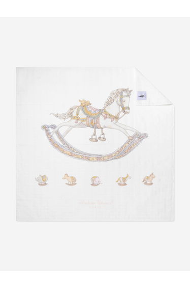 Baby Rocking Horse Swaddle in White
