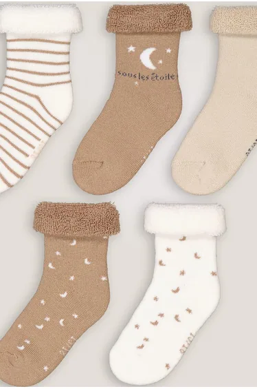 Pack of 5 Pairs of Socks in Organic Cotton Mix