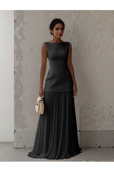 Exquisite Boat Neckline Maxi Top