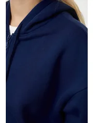 هودي قطن كحلي بقبعة - 4