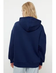 هودي قطن كحلي بقبعة - 3