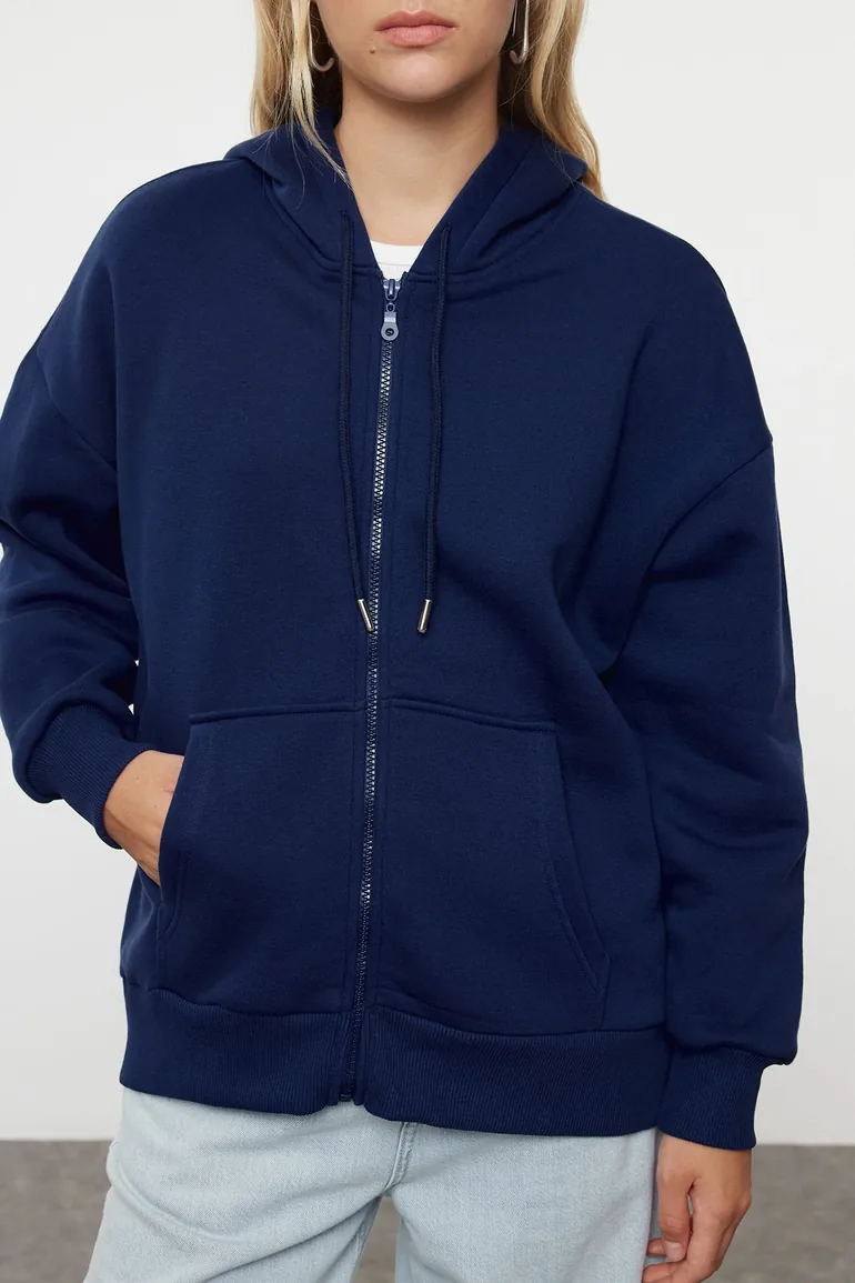 هودي قطن كحلي بقبعة - 2