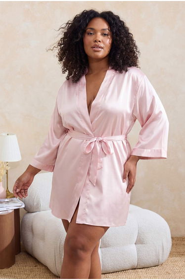 Powder Satin Woven Dressing Gown